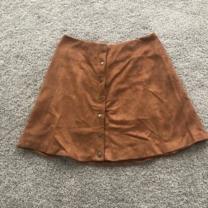 Brown suede Francesca’s skirt